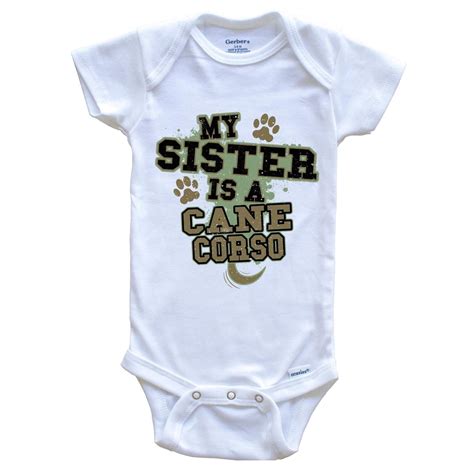 Luvly My Sister Is A Cane Corso Funny Dog One Piece Baby Bodysuit, New
