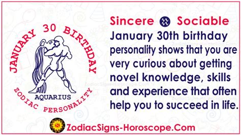 January 30 Zodiac (Aquarius) Horoscope Birthday Personality and Lucky Things