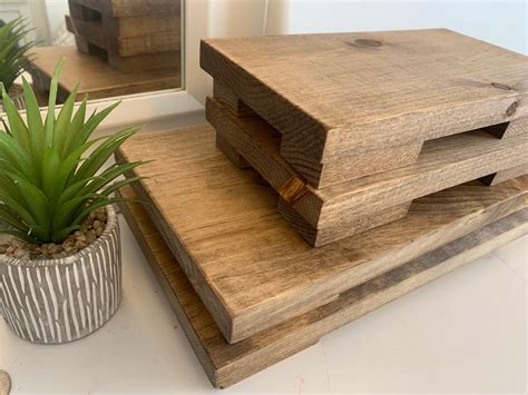 wood pedestal riser wood riser wood decor farmhouse decor etsy