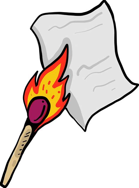 Burning paper, illustration, vector on white background 13805234 Vector ...