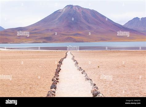 miniques lagoon laguna menique socaire antofagasta chile stock