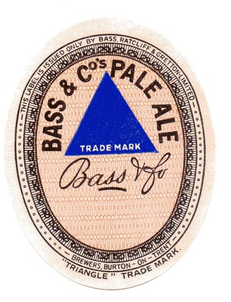 bass blue triangle pale ale british beer labels