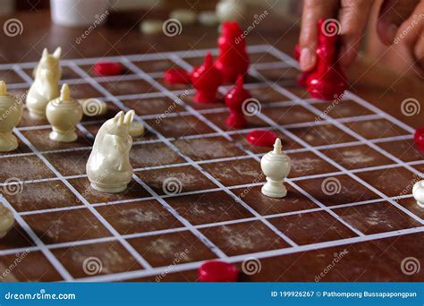 thai chess racing   park stock image image  move chessboard
