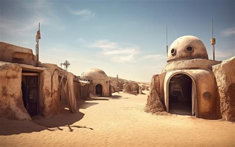 Premium AI Image | A scene from star wars in the desert