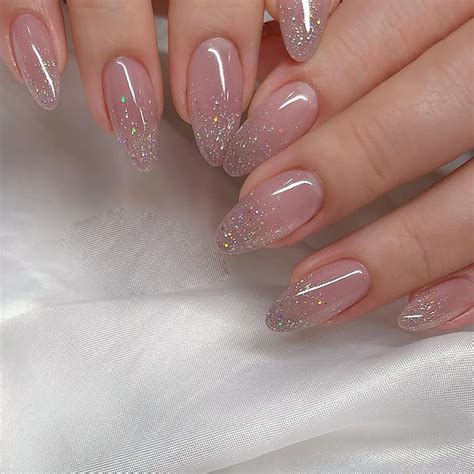 Amazon.com: 24Pcs Medium Long Press on Nails Nude Pink Fake Nails