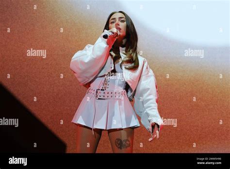 Singer Nicki Nicole performs during the Abre su alma tour concert at ...