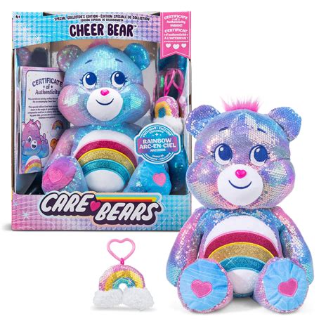 Care Bears 14" Sequin Plush - Cheer Bear - Soft Huggable Material