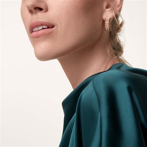 clash de cartier hoop earrings double row paved