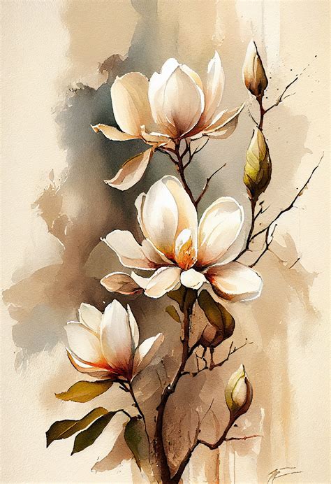 magnolia flower painting