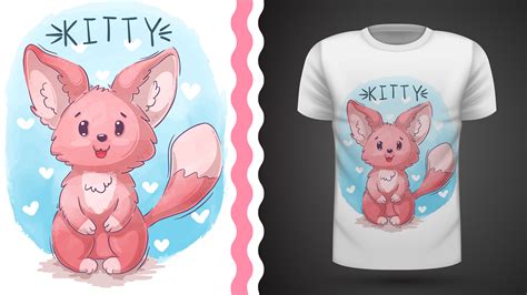 Cat, kitty, fox - idea for print t-shirt 680204 Vector Art at Vecteezy