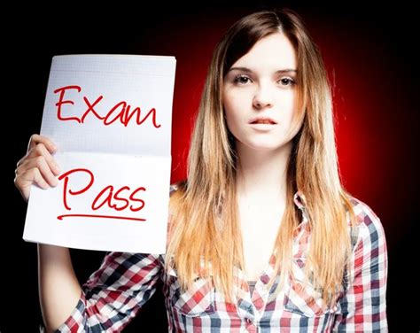 passed test  exam  happy girl stock photo  cleszekglasner