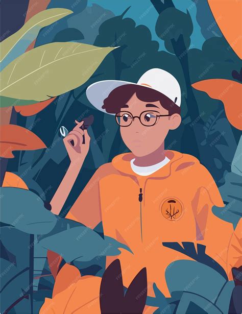 Premium Vector | Vector flat illustration design of wildlife biologists