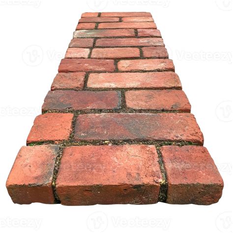 red brick pathway texture detailed image  transparent background