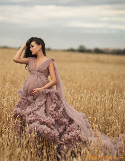 Dark Mauve Free Sizes Sexy Maternity Dress Photo Shot Dresses