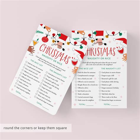 Santa's Naughty or Nice List for Adults Printable | Instant Download ...