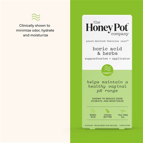 Honey Pot Boric Acid Vaginal Suppositories for pH Balance – The Honey