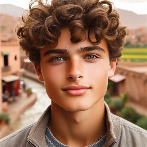 year  moroccan boy  curly hair young features moroccan