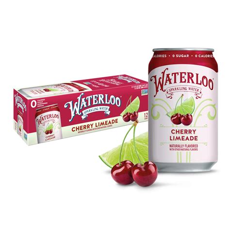 Waterloo Sparkling Water, Cherry Limeade Naturally Flavored, 12 Fl Oz