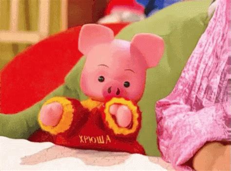 хрюша спокойной ночи малыши игрушка GIF - Khriusha Good Night Little ...