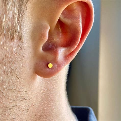 mens earrings  gold stud earrings men minimalist male earring