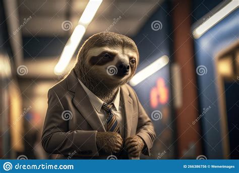 A Sloth in a Suit , Ai Generated Stock Illustration - Illustration of market, greed: 266386756