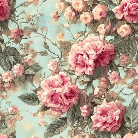 Beautiful Neutral Vintage Flowers Repeating Pattern Background ...