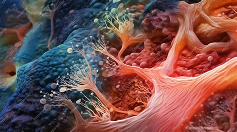 Estruturas Microscópicas Que Compõem O Corpo Humano - Closeup da estrutura da flora microbiótica do corpo humano células de ...