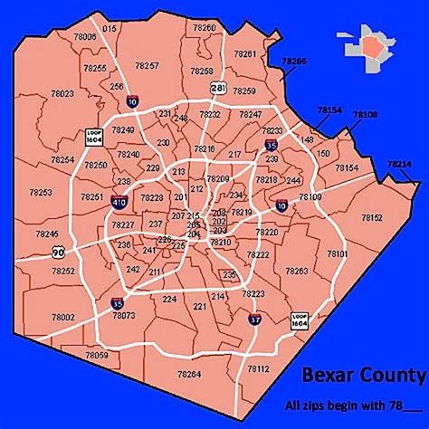 Zip Code Map Bexar County - Tourist Map