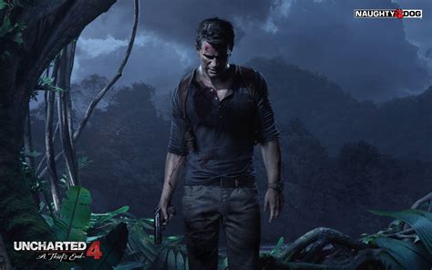 Uncharted 4: A Thief's End HD Wallpaper - Nathan Drake with Gun