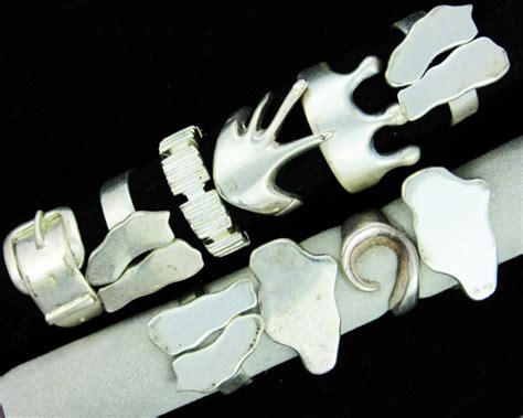 Pewter Rings 10 Mixed designs PE41
