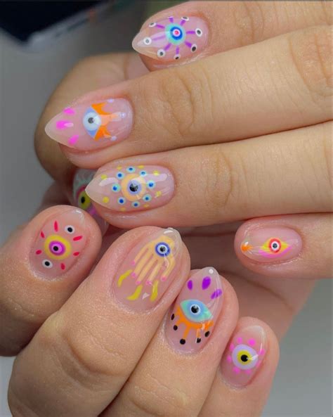 Pin by The Social Palette on Nails | Hippie nails, Evil eye nails, Nail ...