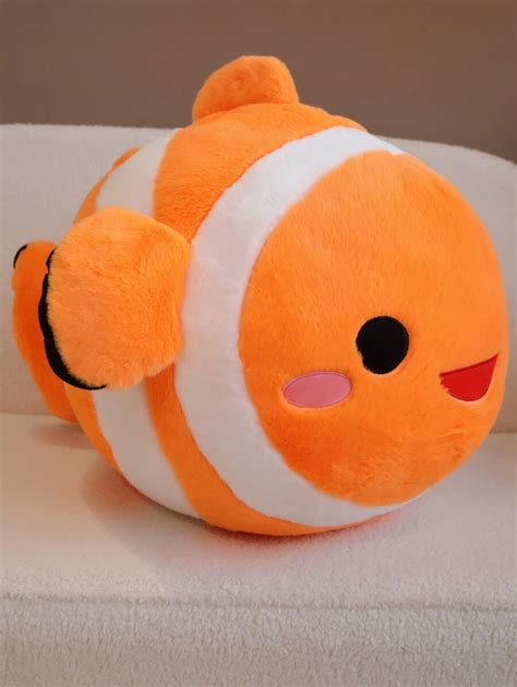 Bobbybear 1pc Extra Large Cute Fluffy Clown Fish Plush Toy, Underwater ...