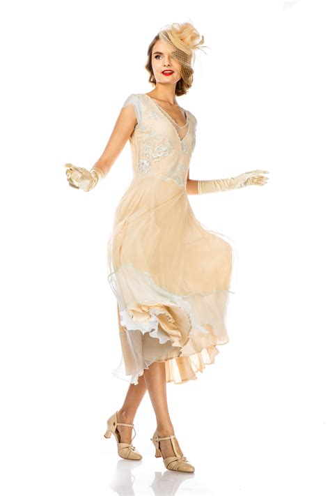 Ayla 1920s Style Wedding Dress in Nude Mint by Nataya – WardrobeShop