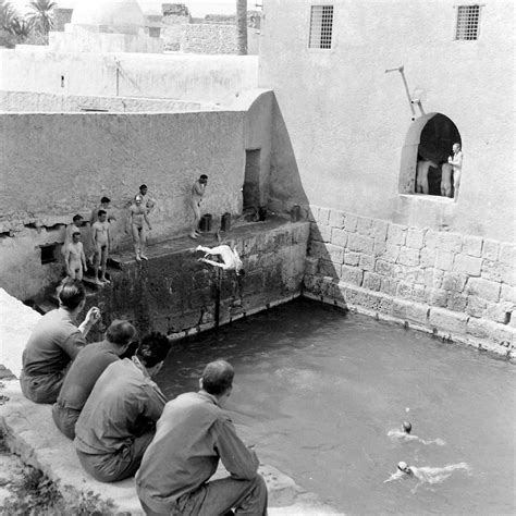 WW2 Soldiers Shower & Swim in Roman Baths at Gafsa (April 1943, Eliot