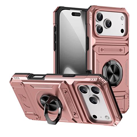 Designed for iPhone 17 Pro Max Card Holder Case with 360°Rotatable Ring