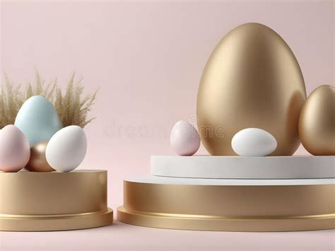 Elevate Your Products on a Podium Amidst Easter Cheer Stock Image ...