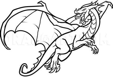 how to draw a dragon in flight