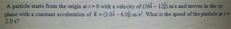 Solved A particle starts from the origin at t = 0 with a | Chegg.com 