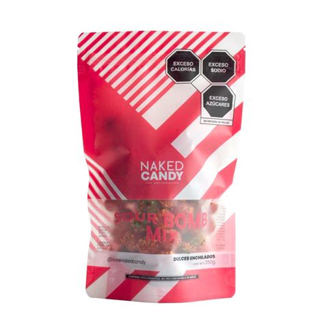 Dulces enchilados Naked Candy Sour Bomb Mix Bolsa 250g Naked Candy