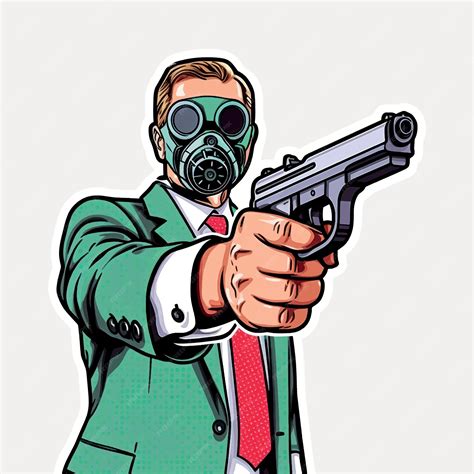 Premium Vector | Masked man pointing gun