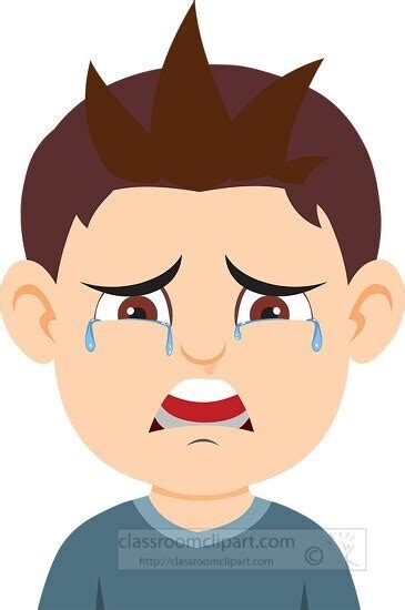 emotions  expressions clipart boy character crying expression clipart