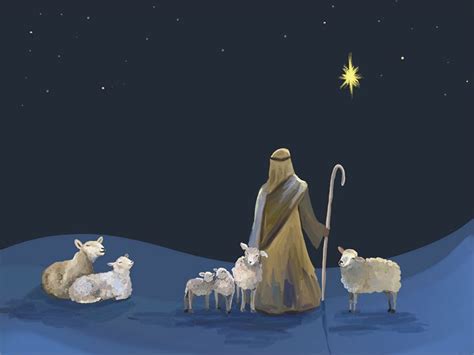 Holiday - Nativity Sheep and Shepherd, Canvas Wall Art 14x10 | Ivystone