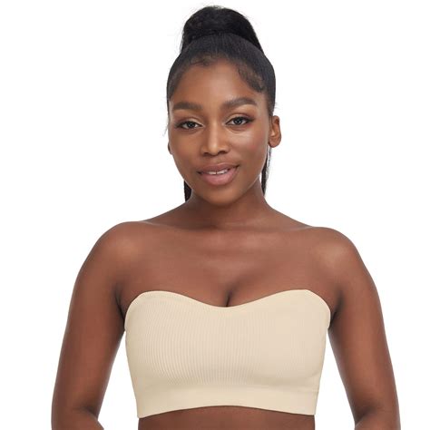 Zimcti Women's Strapless Bra Comfortable Non-Slip Silicone Bandeau Bra
