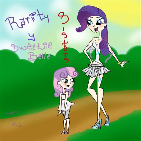 Rarity And Sweetie Belle Sisters by SandyNnaMoxa on DeviantArt