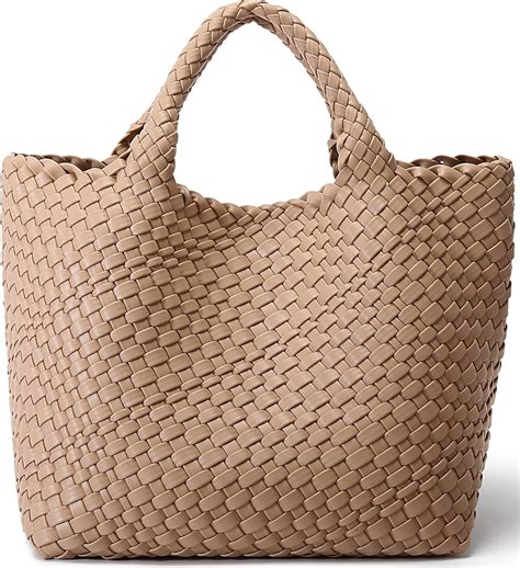 women large nude leather tote bag  snap closure wwwglwecin