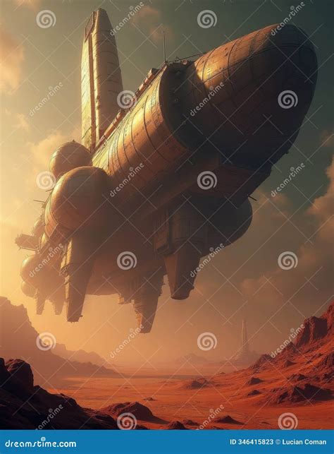 A Massive Spaceship Descends On Mars, Giant Space Craft Exploring The