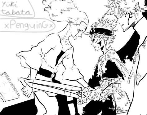 Asta and Yuno vs Licht (lineart) : r/BlackClover