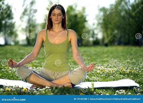 Yoga outdoors stock photo. Image of pose, happiness, balance - 19143788