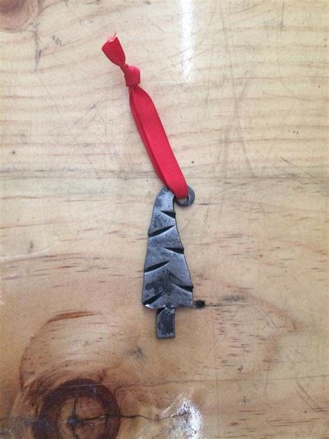 DIY Metal Ornament with Red Ribbon