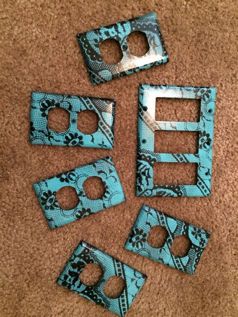 electrical face plates blue black lace custom